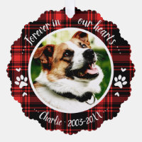 Rustic Dog Memorial Photo Ornament Card