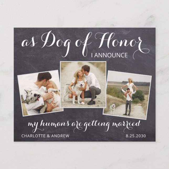 Rustic Dog Of Honour Budget Wedding Save The Date (Front)
