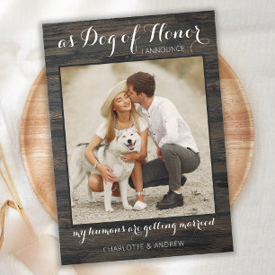 Rustic Dog Of Honour Pet Wedding Photo Engagement Announcement