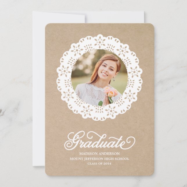 Rustic Doily | Graduation Party Invitation (Front)
