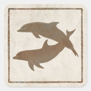 Rustic Dolphins Beach Wedding Envelope Seal