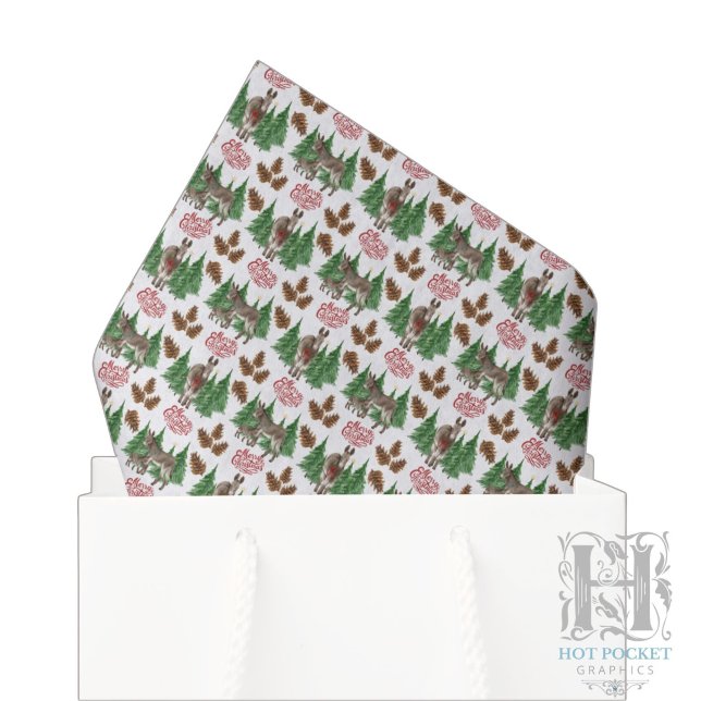 Rustic Donkey Christmas Tissue Paper (Creator Uploaded)