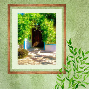 Rustic Door With Foliage Poster