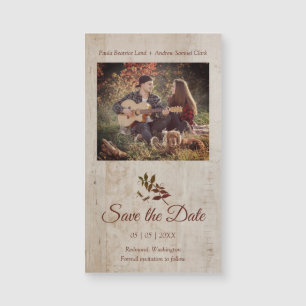 Rustic Dragonfly on Wood with Engaged Couple Photo