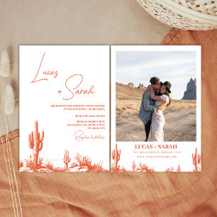 Rustic Drawn Verona Sunset Western Desert Wedding  Invitation