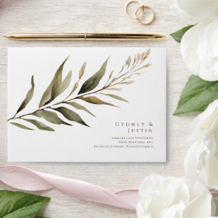 Rustic Dread Floral Pampas Wedding Envelope