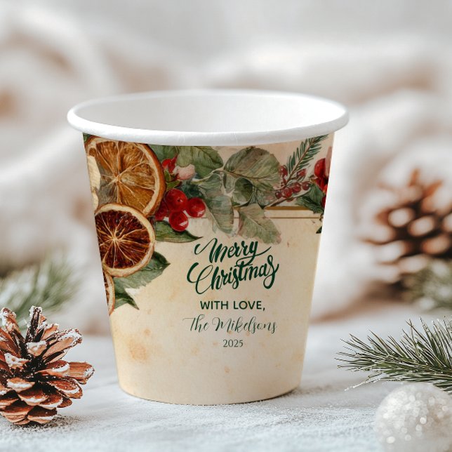 Rustic Dried Orange and Fruit Christmas Paper Cups (Creator Uploaded)