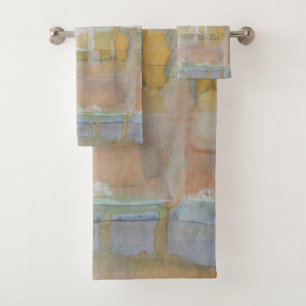 Rustic Drip Watercolor Print Bath Towel Set