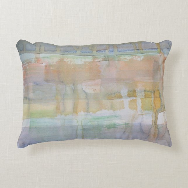 Rustic Drip Watercolor Print Decorative Cushion (Front)