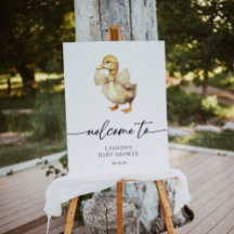 Rustic Duck Baby Shower Welcome Sign