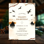 Rustic Duck Hunting Birthday Invitation<br><div class="desc">Celebrate his milestone birthday with this rustic duck hunting-themed invitation, perfect for an outdoor gathering or lodge party! Featuring canoes, flying ducks, a vintage target sight, and scenic marsh artwork, this masculine invite sets the tone for a relaxed and adventurous 50th birthday celebration. Ideal for hunters, outdoorsmen, and nature lovers....</div>