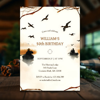 Rustic Duck Hunting Birthday Invitation