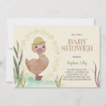Rustic Duckling Boy Baby Shower Invitation