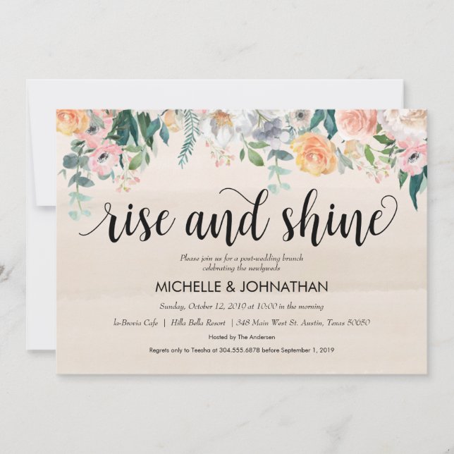 Rustic Dusk Post Wedding Brunch Invitation card (Front)