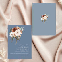Rustic Dusty Blue and Rust Floral Wedding