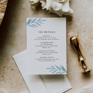 Rustic Dusty Blue Botanical Elegant Wedding Enclosure Card