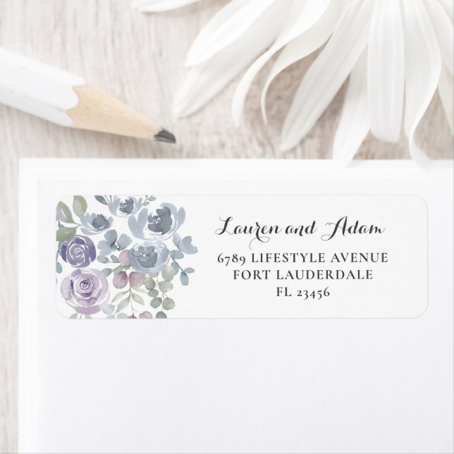 Rustic Dusty Blue Eucalyptus Address Label Return Address Label (Insitu)