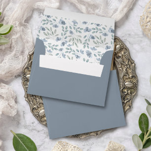 Rustic Dusty blue Eucalyptus & Floral Wedding Envelope