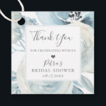 Rustic Dusty Blue Floral Bouquet Thank You Favour Tags<br><div class="desc">Beautiful rustic watercolor flowers and botanical foliage in trendy shades of dusty and light blue,  favour tags. Back of tag features solid light blue colour.</div>