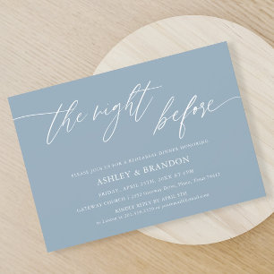Rustic Dusty Blue Rehearsal Dinner Invitation