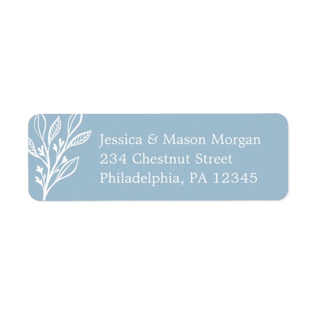 Rustic Dusty Blue Return Address Label (Front)