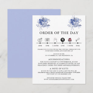 rustic dusty blue roses and other flowers enclosure card