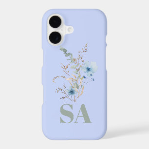 rustic dusty Blue watercolor flower bouquet