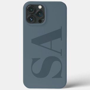 Rustic Dusty Blue Watercolor Minimal Contemporary iPhone 13 Pro Max Case