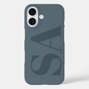 Rustic Dusty Blue Watercolor Minimal Contemporary iPhone 16 Case