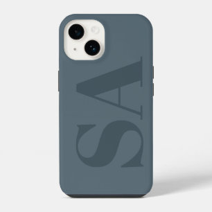 Rustic Dusty Blue Watercolor Minimal Contemporary iPhone 14 Case