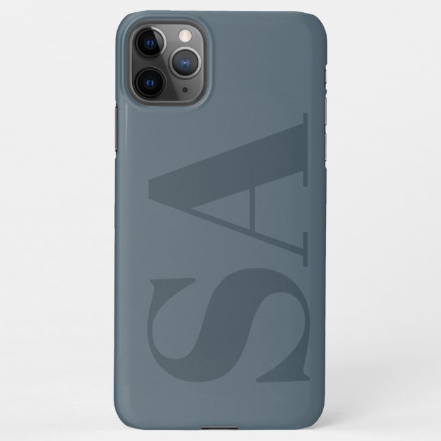 Rustic Dusty Blue Watercolor Minimal Contemporary iPhone Case (Back)