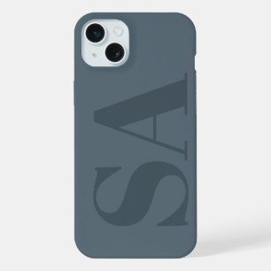 Rustic Dusty Blue Watercolor Minimal Contemporary iPhone 15 Plus Case