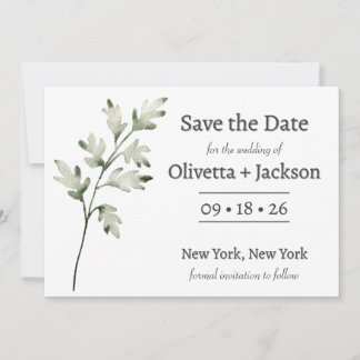 Rustic Dusty Blue Wild Flower Save The Date