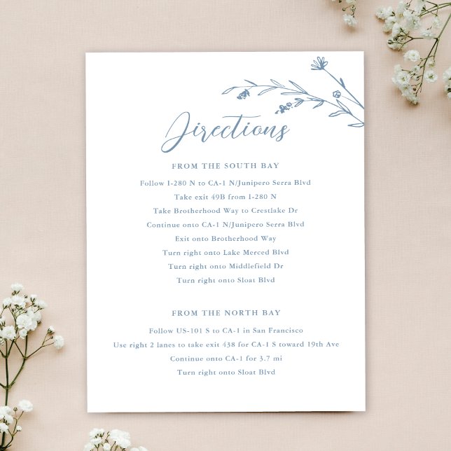 Rustic Dusty Blue Wildflower Wedding Enclosure Invitation (Creator Uploaded)