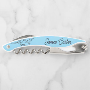 Rustic Dusty Blue Wine Bottle Opener