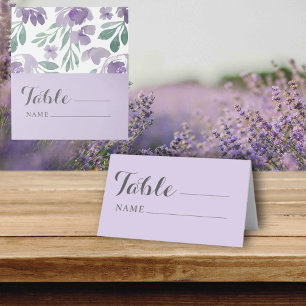 Rustic Dusty Purple & Floral Wedding Seating Place Card