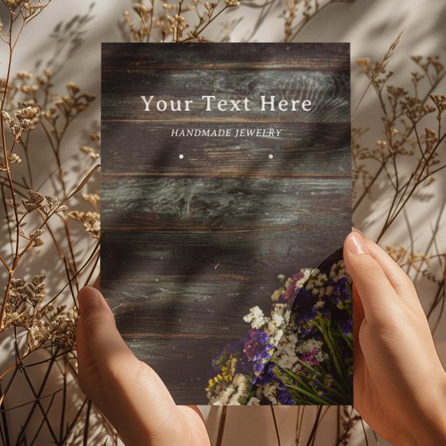 Rustic Earring Display Card • Wildflowers on Wood (Creator Uploaded)