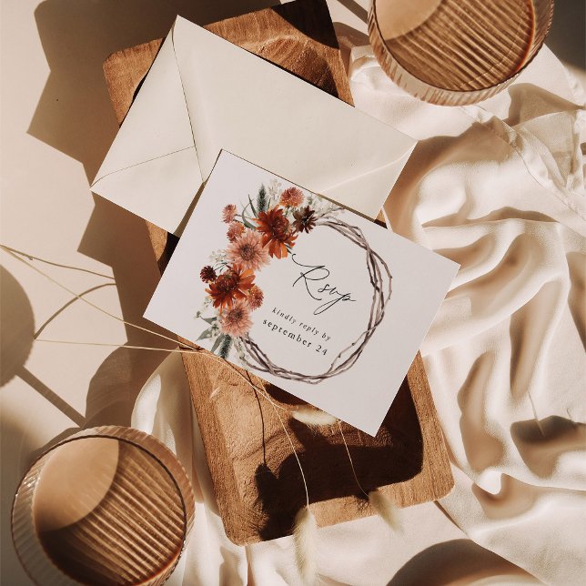 Rustic Earth & Champagne Florals w Meal RSVP 2 (Creator Uploaded)