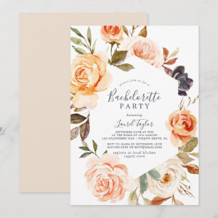 Rustic Earth Florals Bachelorette Party Invitation