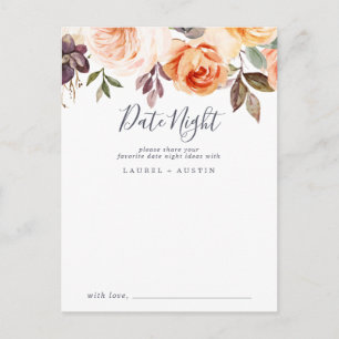 Rustic Earth Florals Date Night Idea Cards