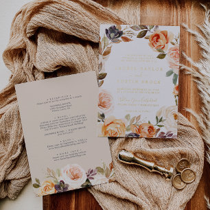 Rustic Earth Florals Gold Foil All In One Wedding