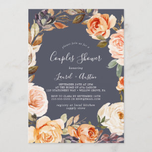 Rustic Earth Florals Purple Couples Shower Invitation
