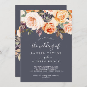 Rustic Earth Florals   Purple The Wedding Of Invitation
