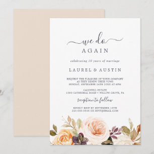 Rustic Earth Florals We Do Again Vow Renewal Invitation