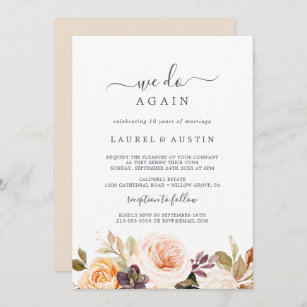 Rustic Earth Florals We Do Again Vow Renewal Invitation