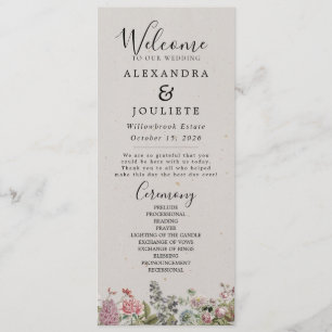 Rustic Earth Florals Wedding Program