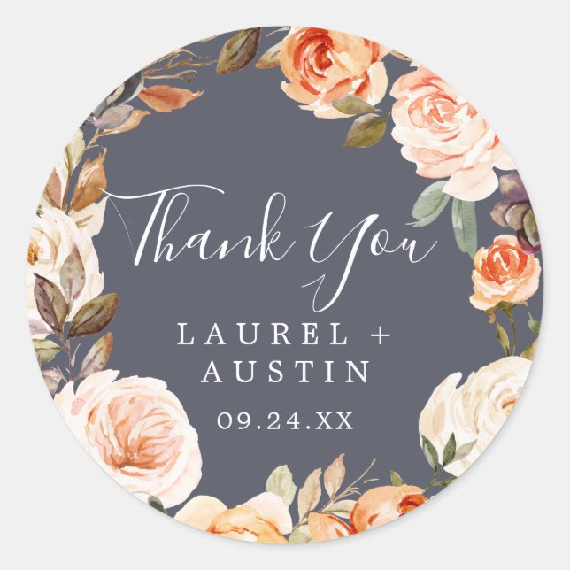 Rustic Earth | Purple Thank You Favour Sticker (Front)