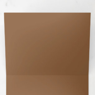 Rustic Earth-Tone Brown Background Design Tri-Fold Invitation