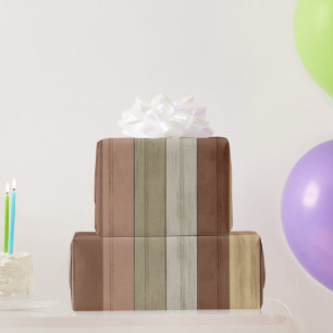 Rustic Earth Tone Wood Wrapping Paper