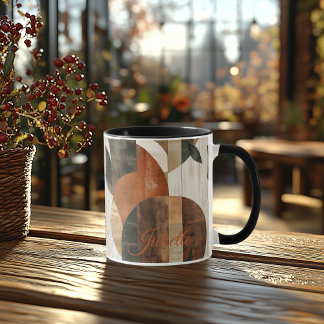 Rustic Earth Tones - Personalised Abstract Nature Mug